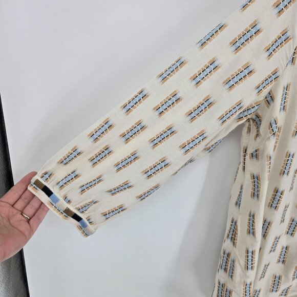 Pure jill J Jill womens size medium beige native embroidered boho button blouse - Picture 2 of 10